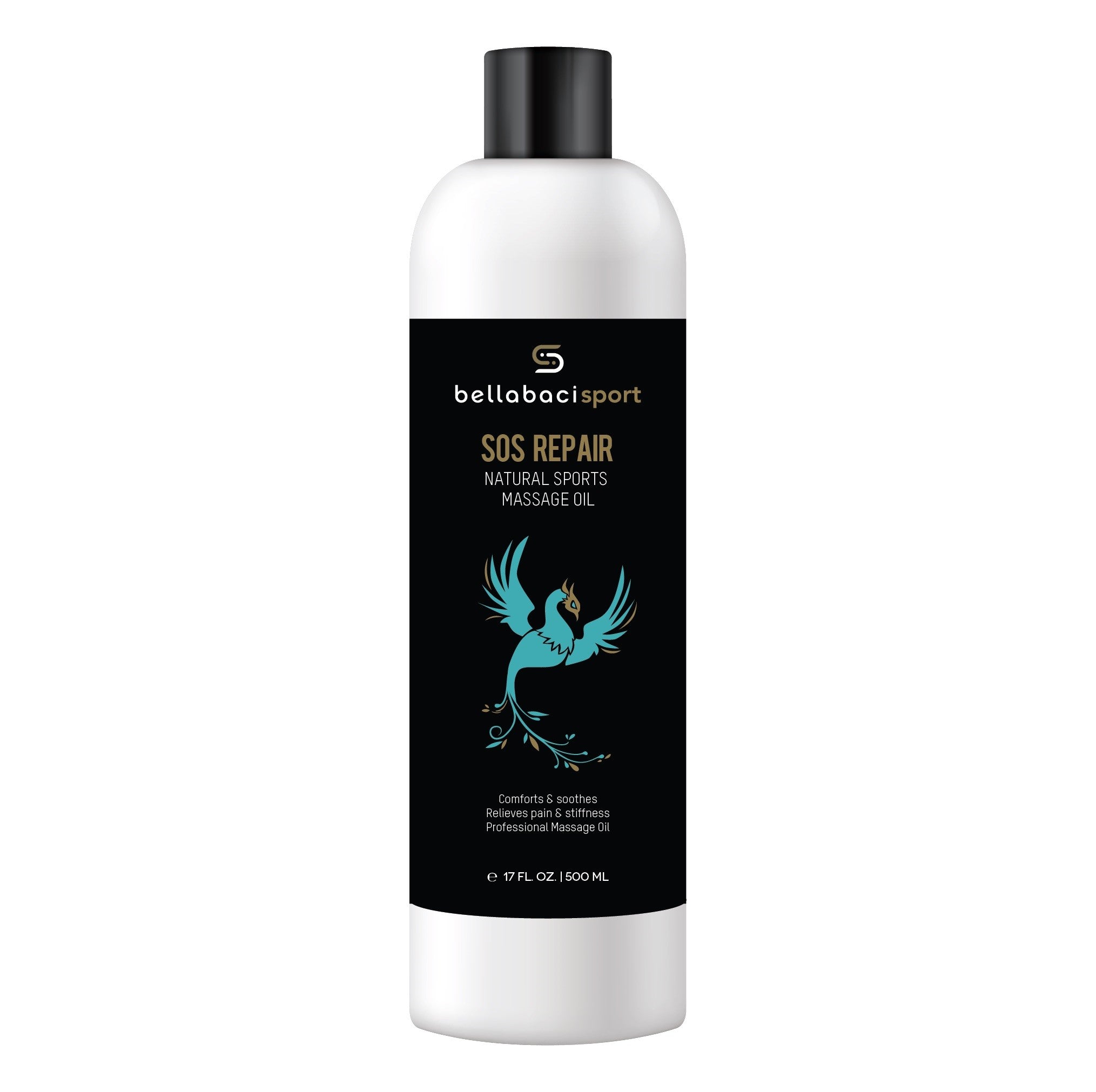 Bellabaci Sport SOS Repair Professional Wellness Oil - 17 fl oz for Muscle Recovery, Joint Pain Relief & Relaxation - Perfect for Athletes, Gym Enthusiasts & Post-Workout Care