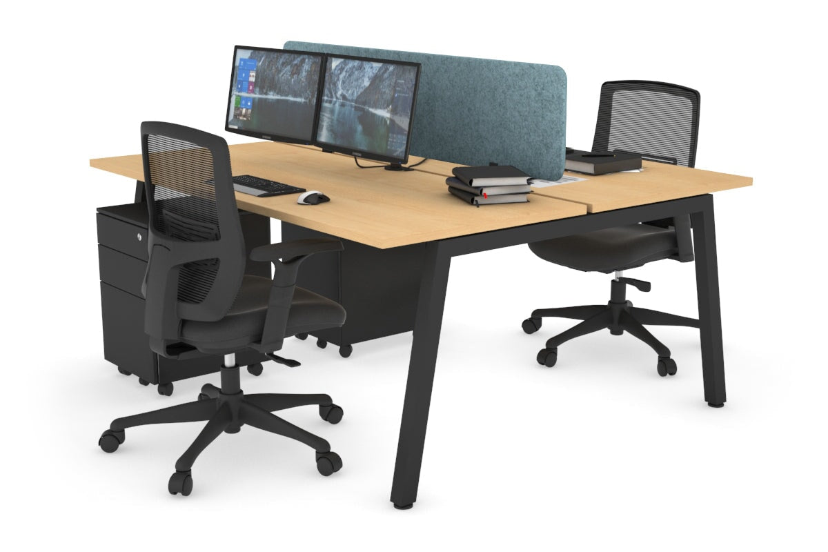 Quadro 2 Person Office Workstation Desk [1400L x 700W] - Perfect for Shared Workspaces & Collaborative Office Environments