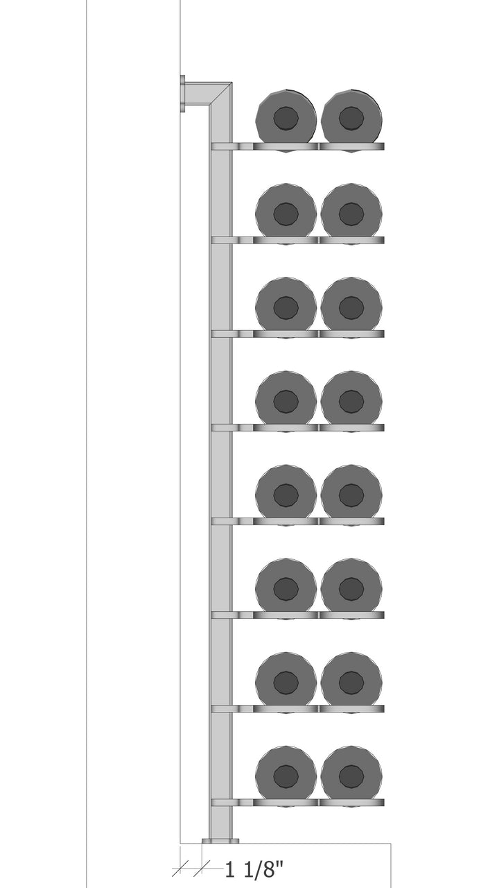 Urban Ironcraft Floor to Wall Wine Racks - Front Double Bottle Label Facing Pillar Series | Modern Wine Storage Solution for Home, Bar & Restaurant Decor