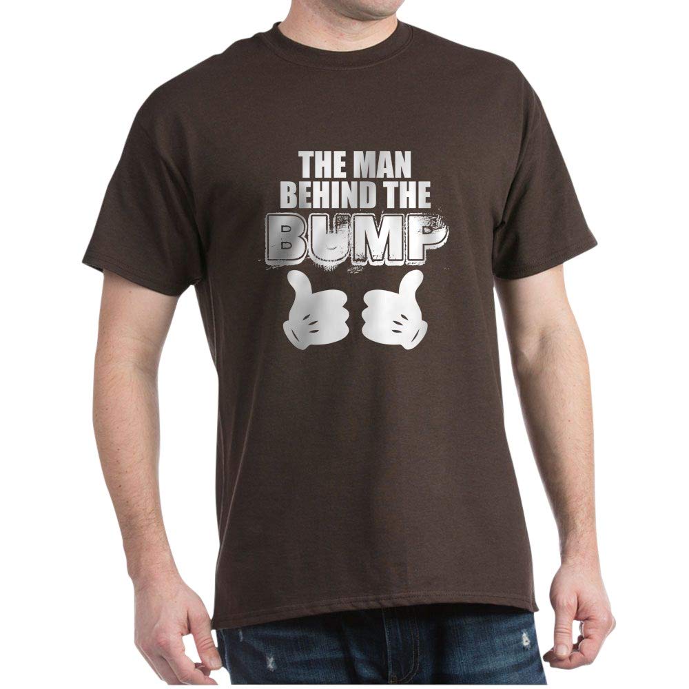 The Man Behind The Bump Funny Pregnancy T-Shirt for Dads - Graphic Novelty Shirt for Expecting Fathers, Baby Announcement, Gender Reveal & Parenting Humor