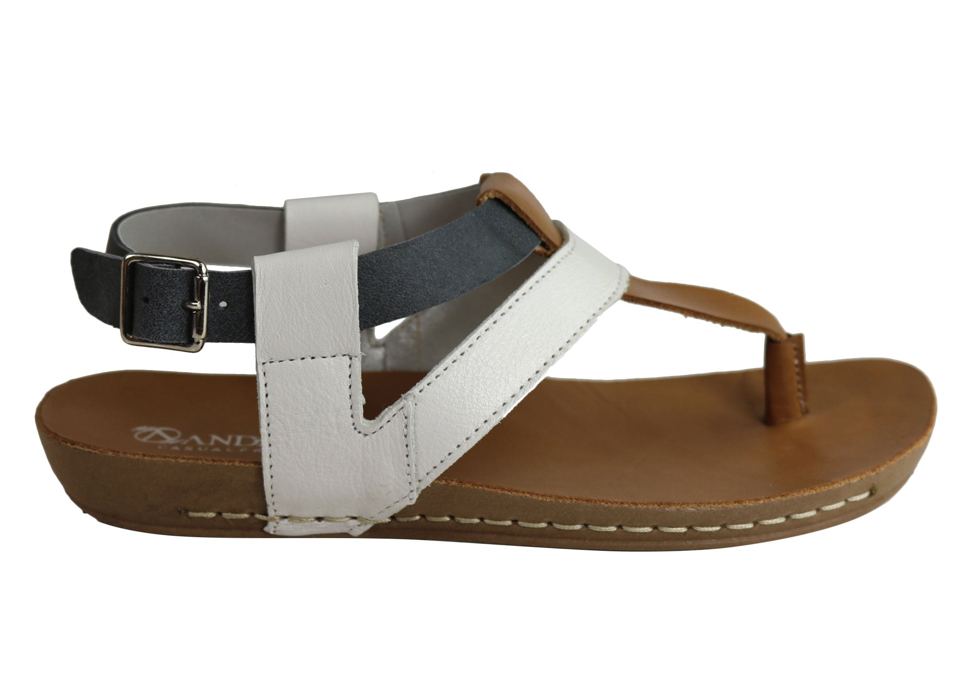 Andacco Yory Women's Comfortable Flat Leather Sandals - Brazilian Made Casual Shoes for Walking, Travel & Summer Outfits
