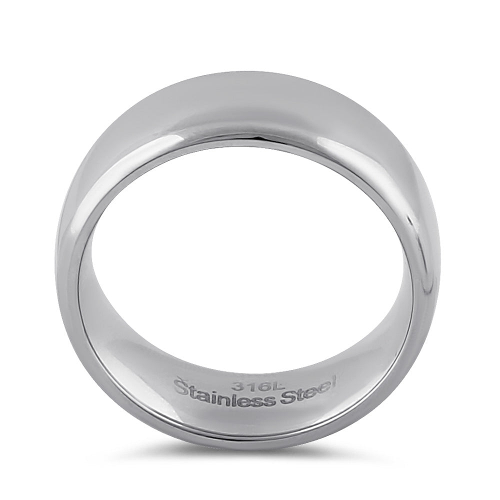 8mm Polished Stainless Steel Men's Wedding Band Ring - Durable & Hypoallergenic for Everyday Wear, Anniversary & Engagement Gifts