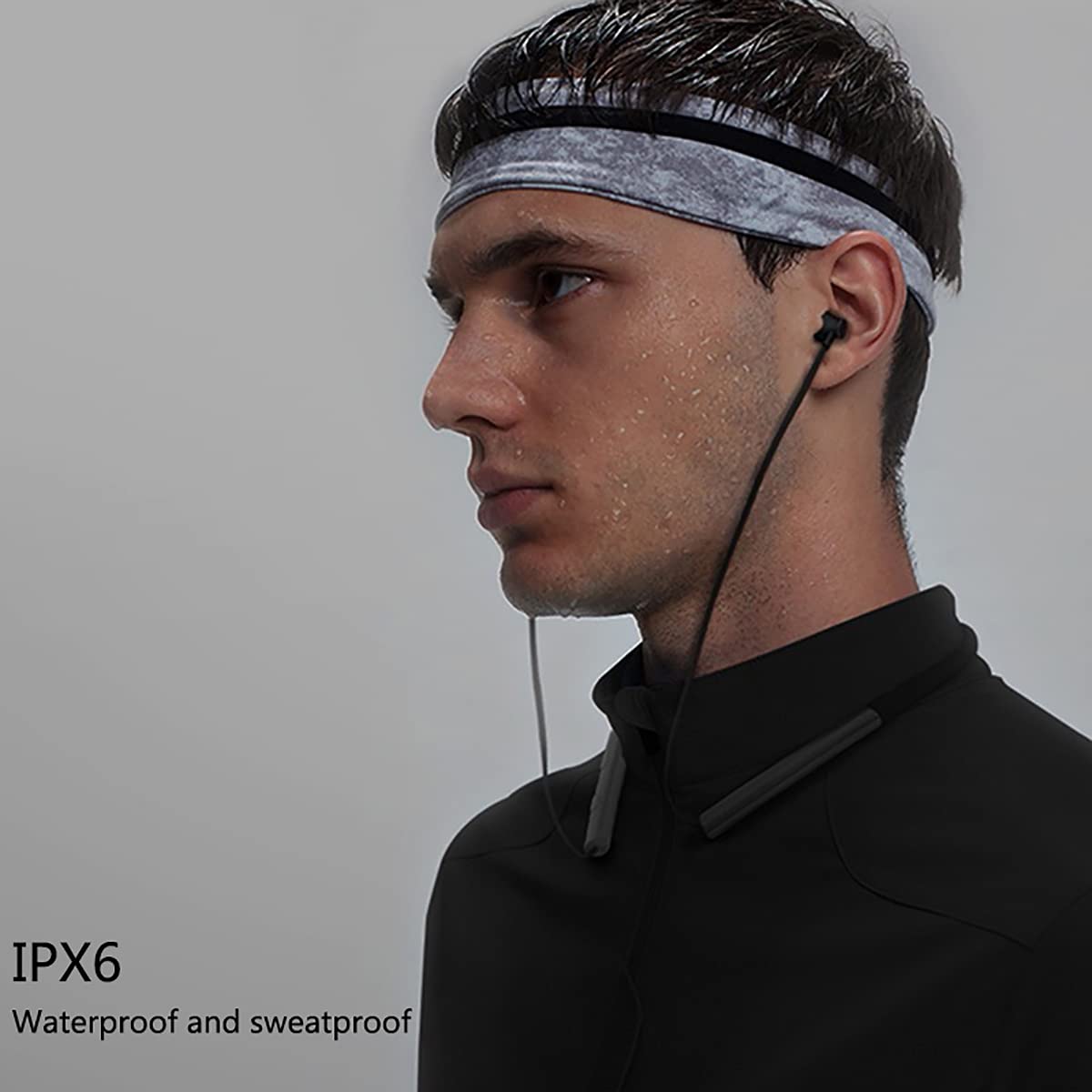 IKXO Neckband Bluetooth Headphones with Noise Cancelling & Built-in Mic - Wireless Earbuds for Running, Driving, Working - Long Battery Life Sports Headset for Active Lifestyle & Commuting