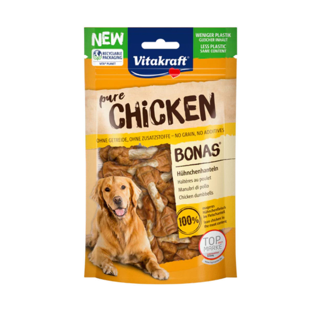 Vitakraft Natural Dog Treats 80g - Healthy Chicken, Cheese, Beef, Lamb, Duck, Ham & Fish Flavors for Small & Large Dogs - High Protein Snacks for Training, Rewards & Dental Care
