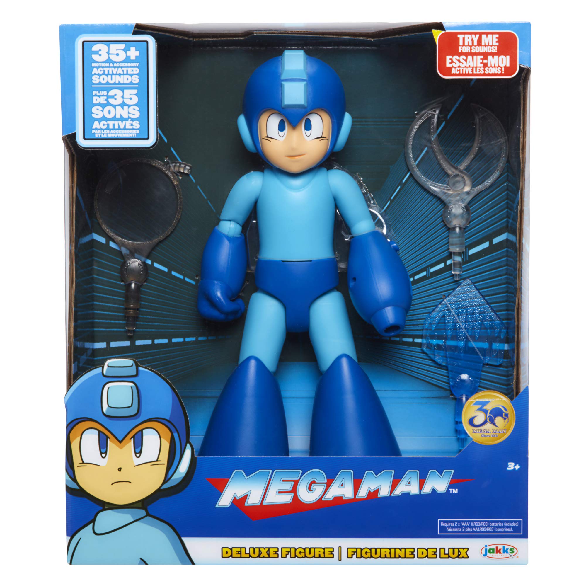 Mega Man Classic Deluxe Action Figure with LED Lights & Sound Effects - Perfect for Collectors, Gaming Enthusiasts & Nostalgic Gift Giving