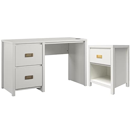 Home Square 2-Piece Kids Furniture Set - Nightstand and Study Desk for Children's Bedroom | Perfect for Homework, Reading & Bedroom Organization