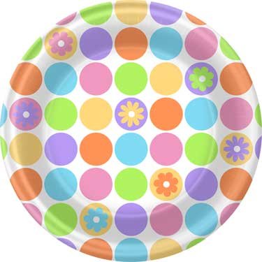 Elegant Spring Dots Dessert Plates Set of 1 - Perfect for Afternoon Tea, Wedding Receptions & Party Dessert Serving