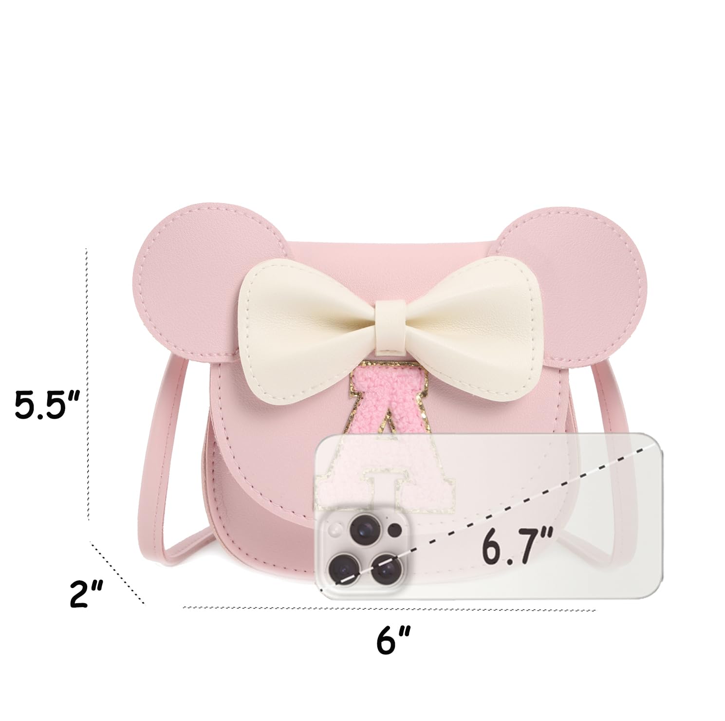 Girls Toddler Purse - Cute Mouse Crossbody Bag & Wallet Set for Little Girls | Perfect Birthday Gift for 2-5 Year Olds | Playtime, Dress-Up & Pretend Shopping Accessory