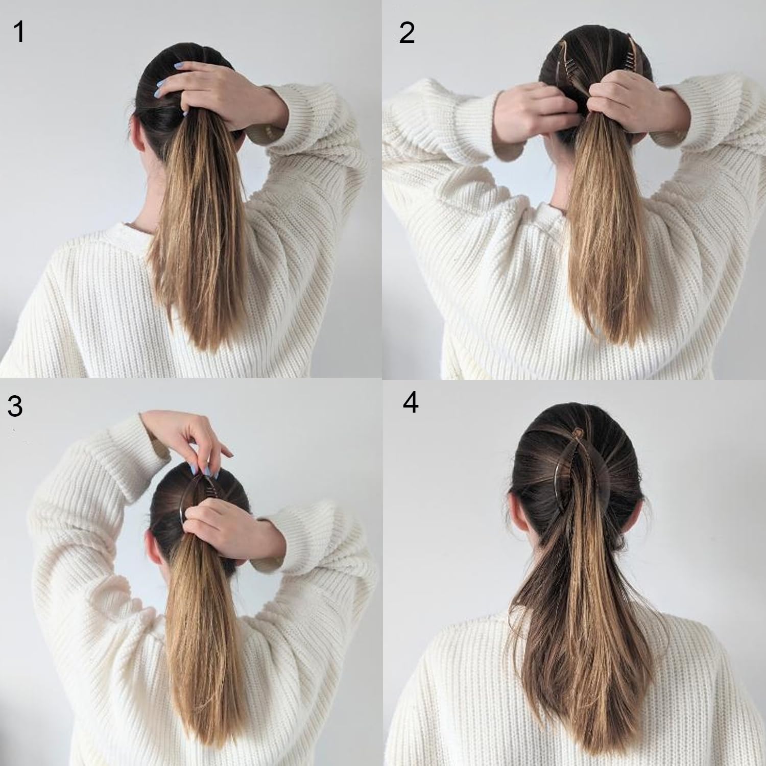 Banana Hair Clips for Women - Large Double Ponytail Holder Clips for Thin Hair, Classic Fishtail Clincher Combs | Perfect for Everyday Styling, Work, and Special Occasions