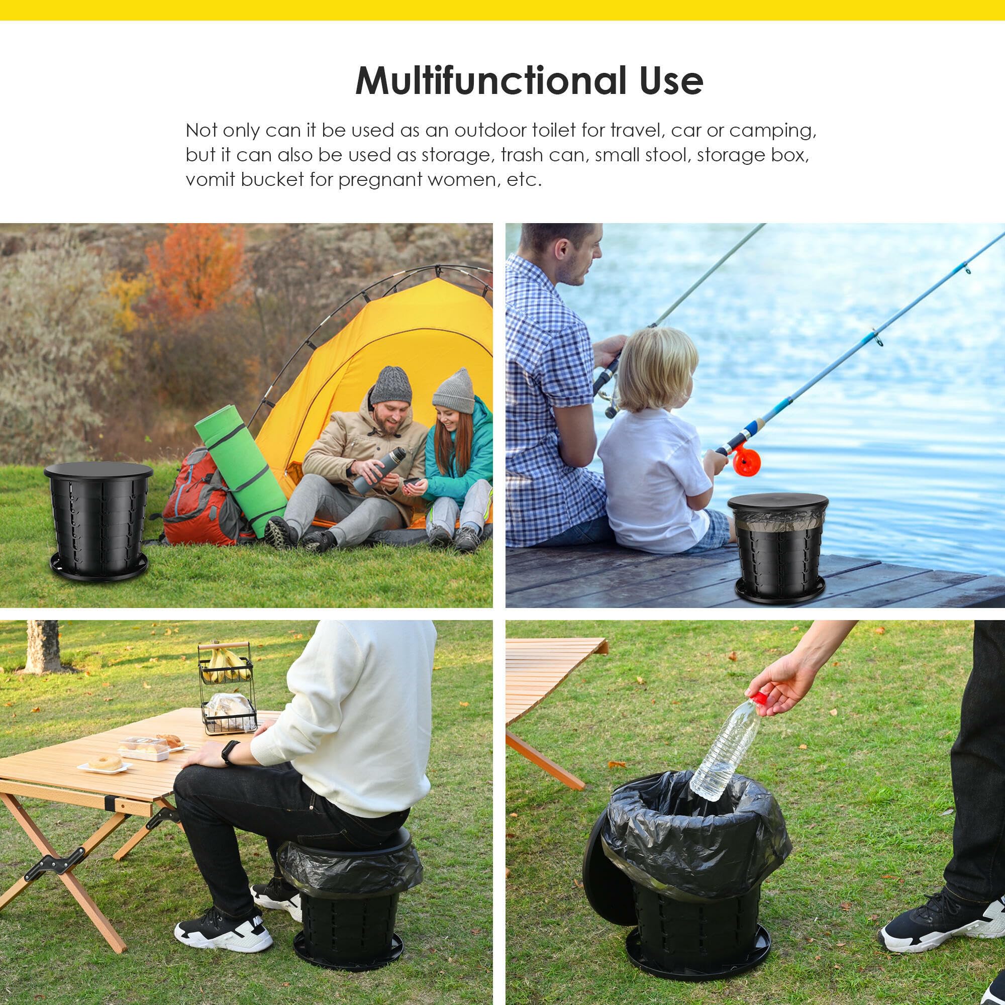 PHAT Portable Camping Toilet - Adjustable 13