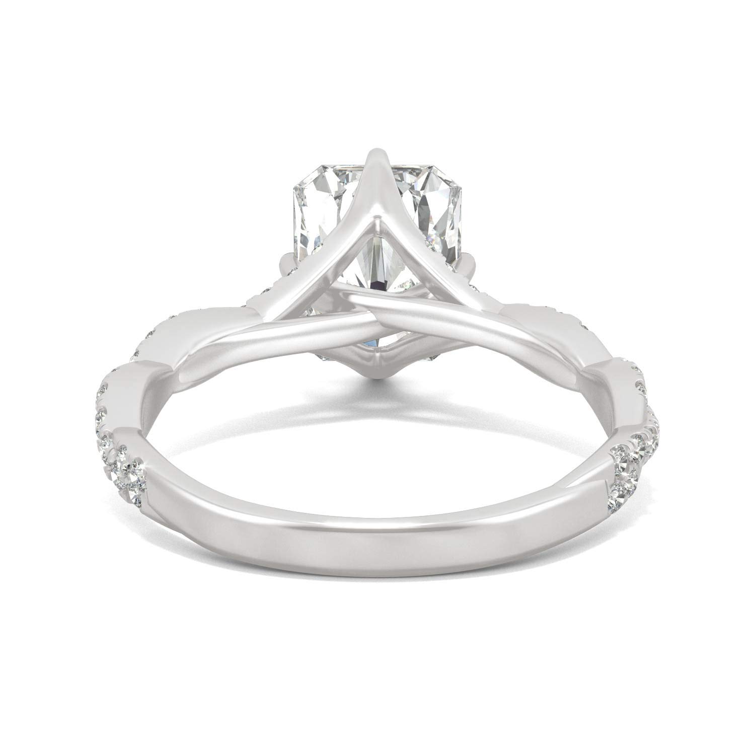 Charles & Colvard Lab-Created Moissanite 9x7mm Radiant Cut Women's Engagement Ring | 3.1cttw DEW | 14K White Gold Rhodium Plated | Ethical & Affordable Alternative to Diamond | Perfect for Proposals, Anniversaries & Special Occasions