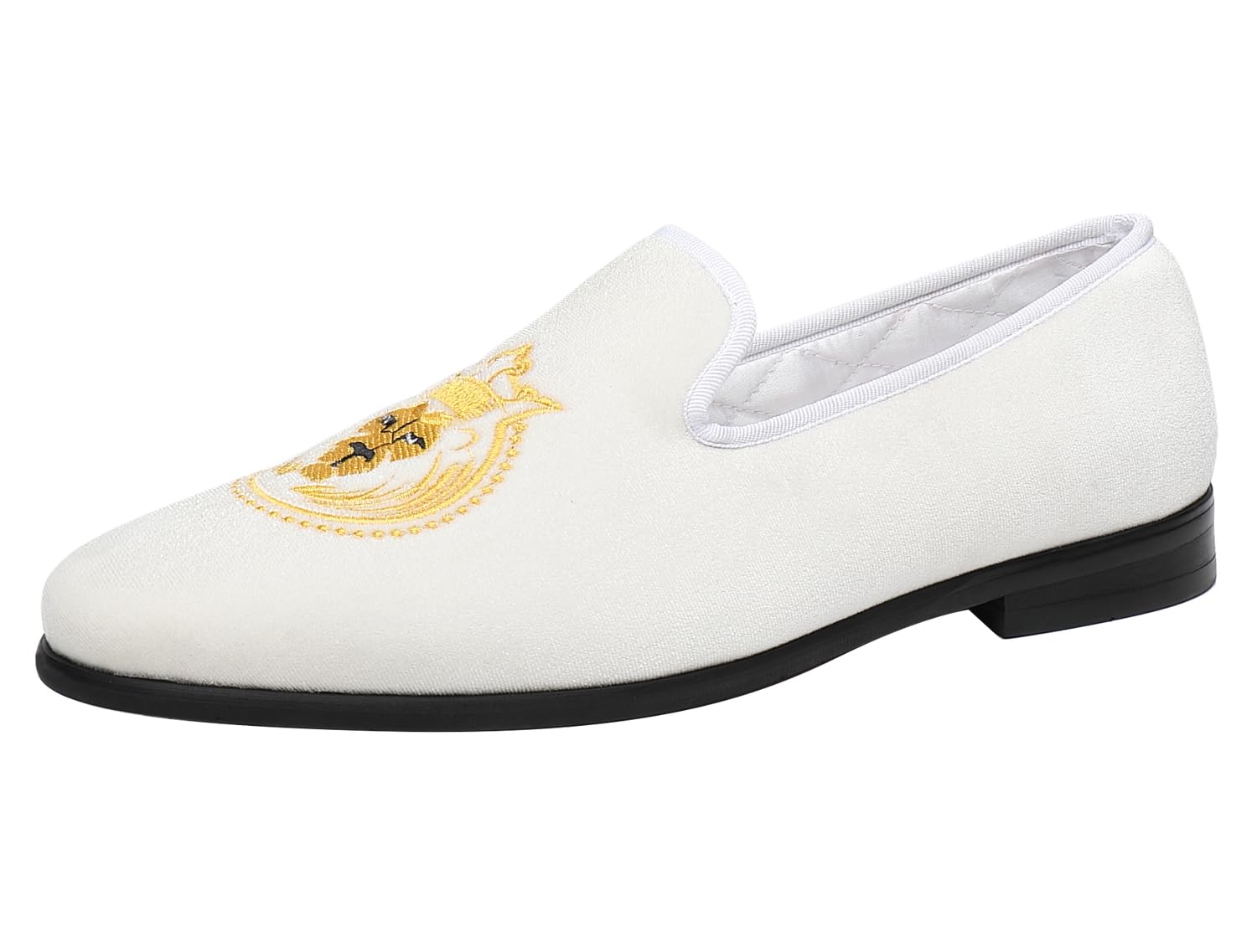 Premium Men's Velvet Loafers - Fashion Embroidered Slip-On Dress Shoes for Wedding, Prom & Party | ELANROMAN Comfortable Formal & Casual Wear for Special Occasions