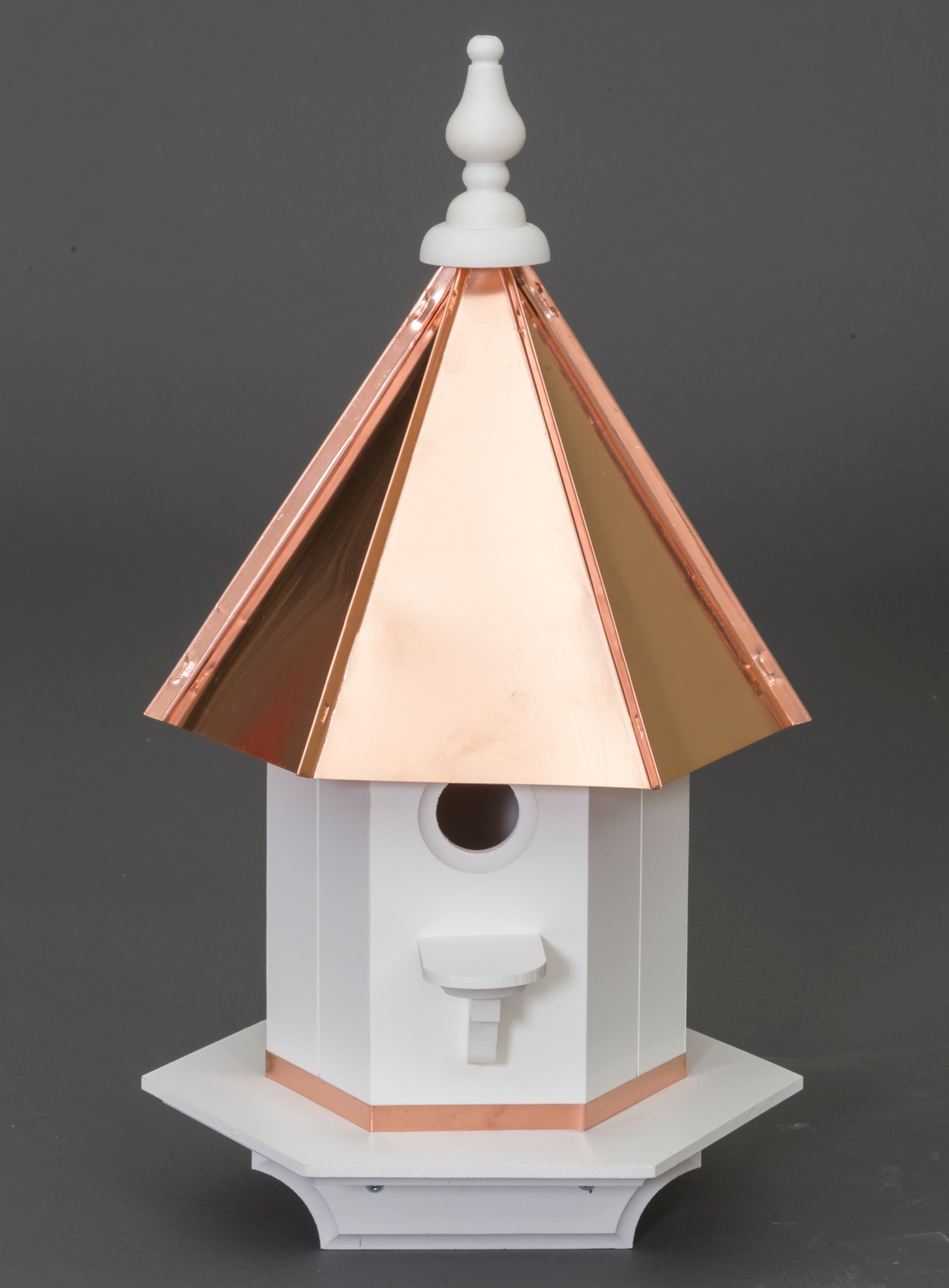 WOODPECKER BIRDHOUSE - Durable Azek Poly Vinyl & Copper Roof Bird House for Outdoor Garden Decor - Attract Woodpeckers to Your Backyard