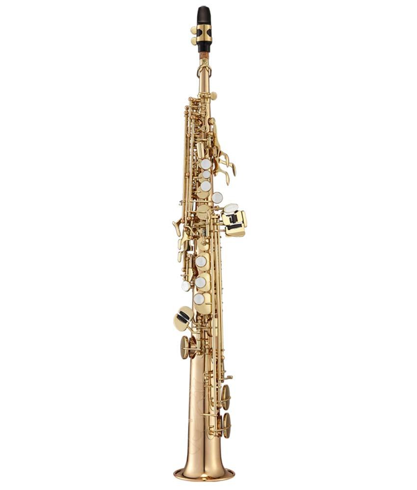 Antigua Winds SS4290 PowerBell Pro Bb Soprano Saxophone - Red Brass Lacquered Finish | Professional Brass Instrument for Jazz, Concert & Studio Performance