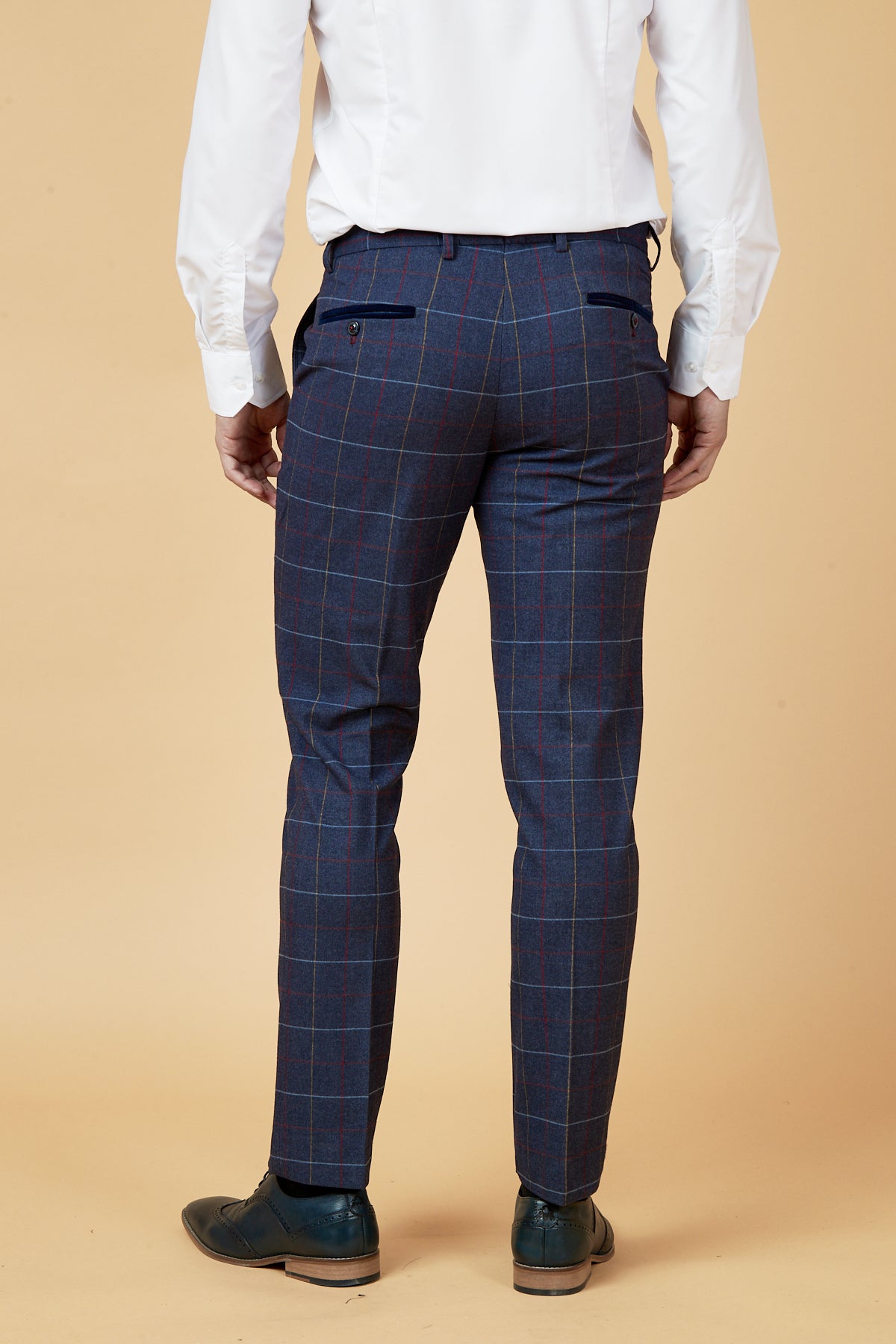 Drake Navy Check Three-Piece Suit for Men | Premium Wool Business Suit | Perfect for Weddings, Office & Formal Events