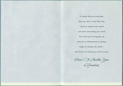 Designer Greetings 3 Rowboats on Creek Shore Birthday Card - Thoughtful Grandson Birthday Greeting Card for Outdoor Lovers, Fishing & Nature Enthusiasts