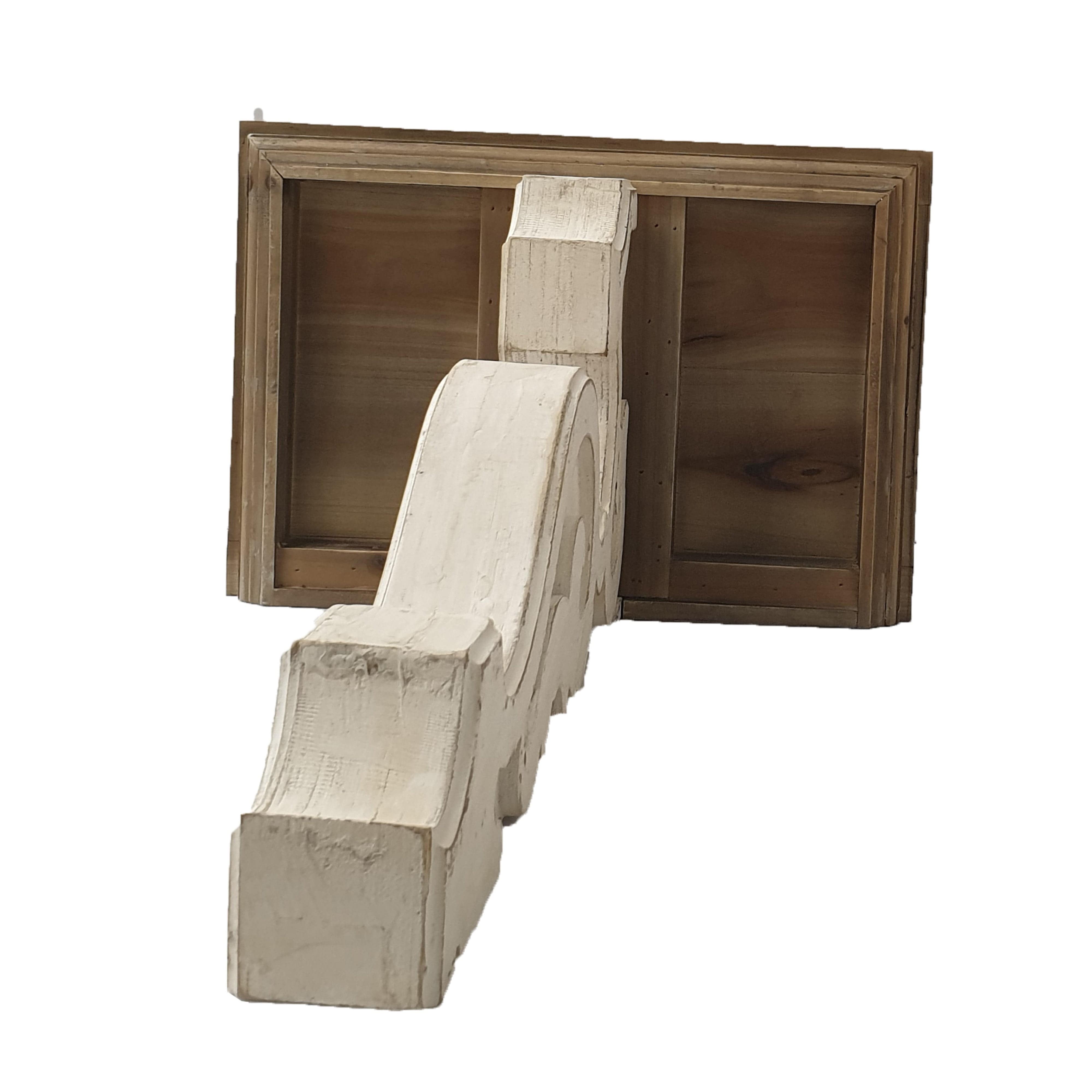 Urban Style™ Distressed White Wood Zane Display Shelf - Sturdy & Durable for Home Decor, Retail Stores, and Office Organization