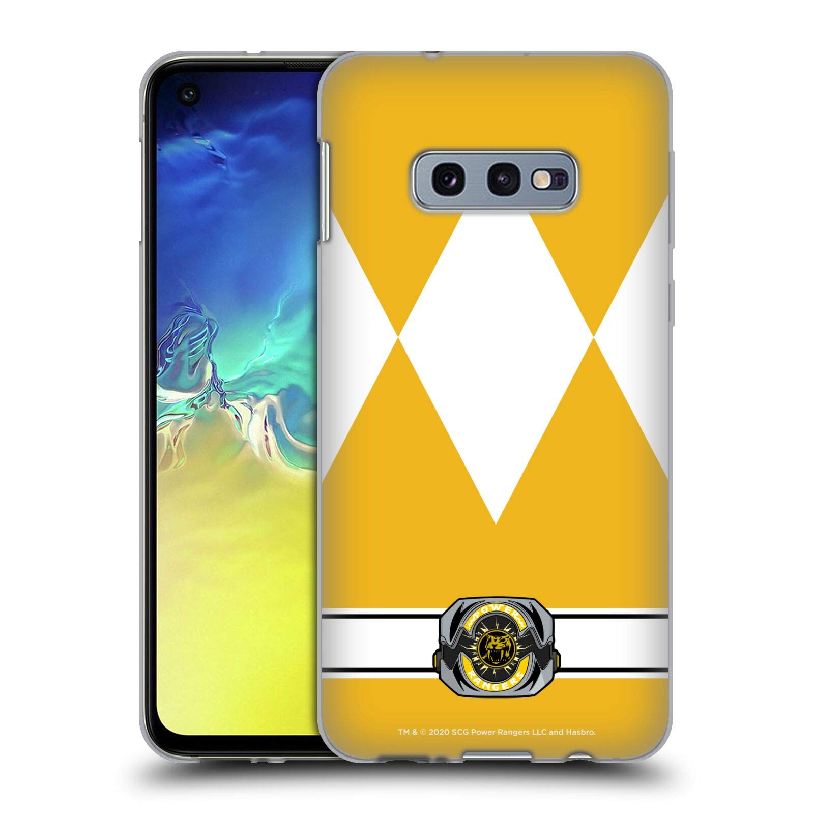 Head Case Designs Power Rangers Yellow Ranger Retro Gel Case for Samsung Galaxy S10e - Officially Licensed Durable Protection for Fans & Collectors