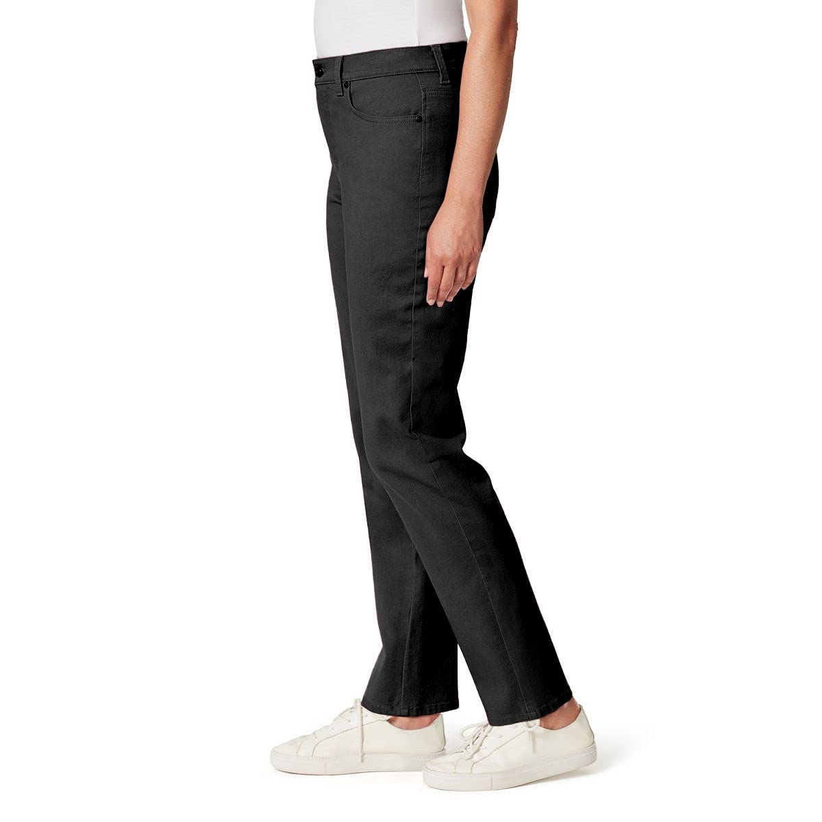 Gloria Vanderbilt Women's Amanda High Rise Tapered Mom Jeans - Classic Stretch Denim Pants in Black, Size 18 Long | Comfortable & Flattering Fit for Casual Wear, Work & Everyday Outfits