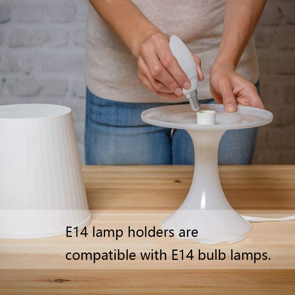 ZIGefofo 2 Pack Salt Rock Lamp Power Cord with On/Off Switch - 5m E14 Bulb Holder - White - Perfect for Himalayan Salt Lamps in Bedroom, Living Room & Kitchen Decor