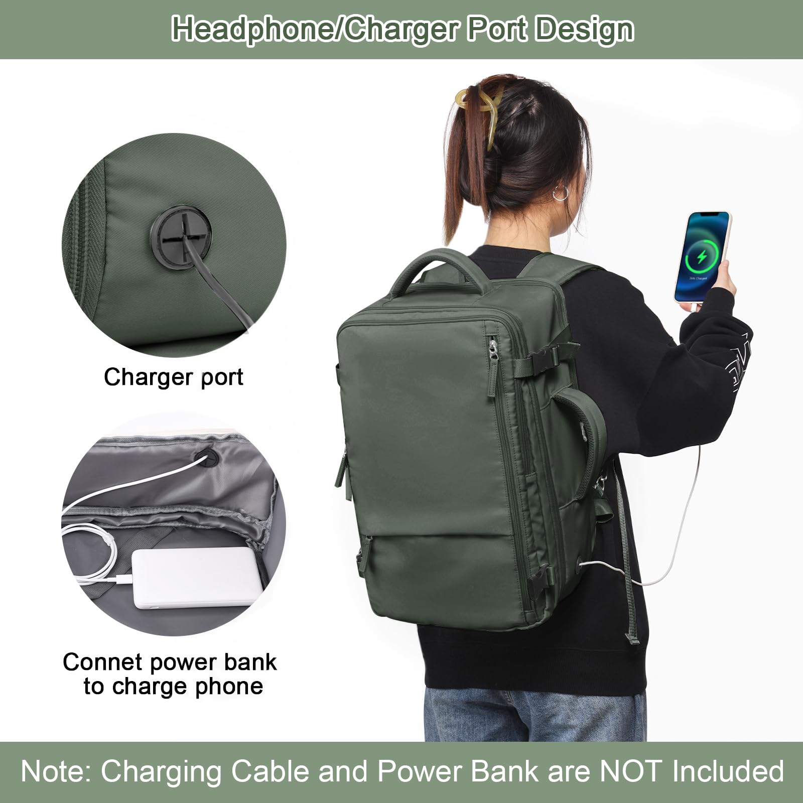 Large Expandable Travel Backpack for Men & Women - 17 Inch Laptop Compartment, Waterproof College Bookbag, Airplane Carry-On Approved - Perfect for Commuting, Hiking, Business Trips & School