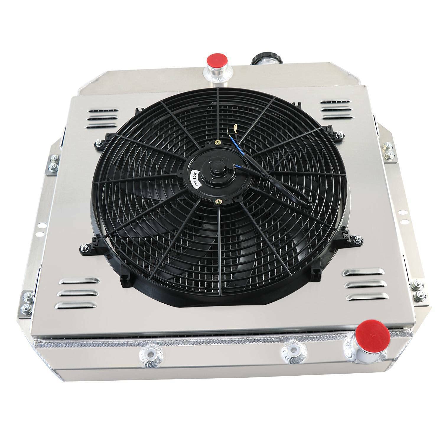 4 Row Aluminum Radiator with Shroud Fan for 1960-1962 Chevy Apache Truck C10 C20 C30 - Heavy Duty Cooling Upgrade for Classic Truck Restoration & Hot Rod Builds