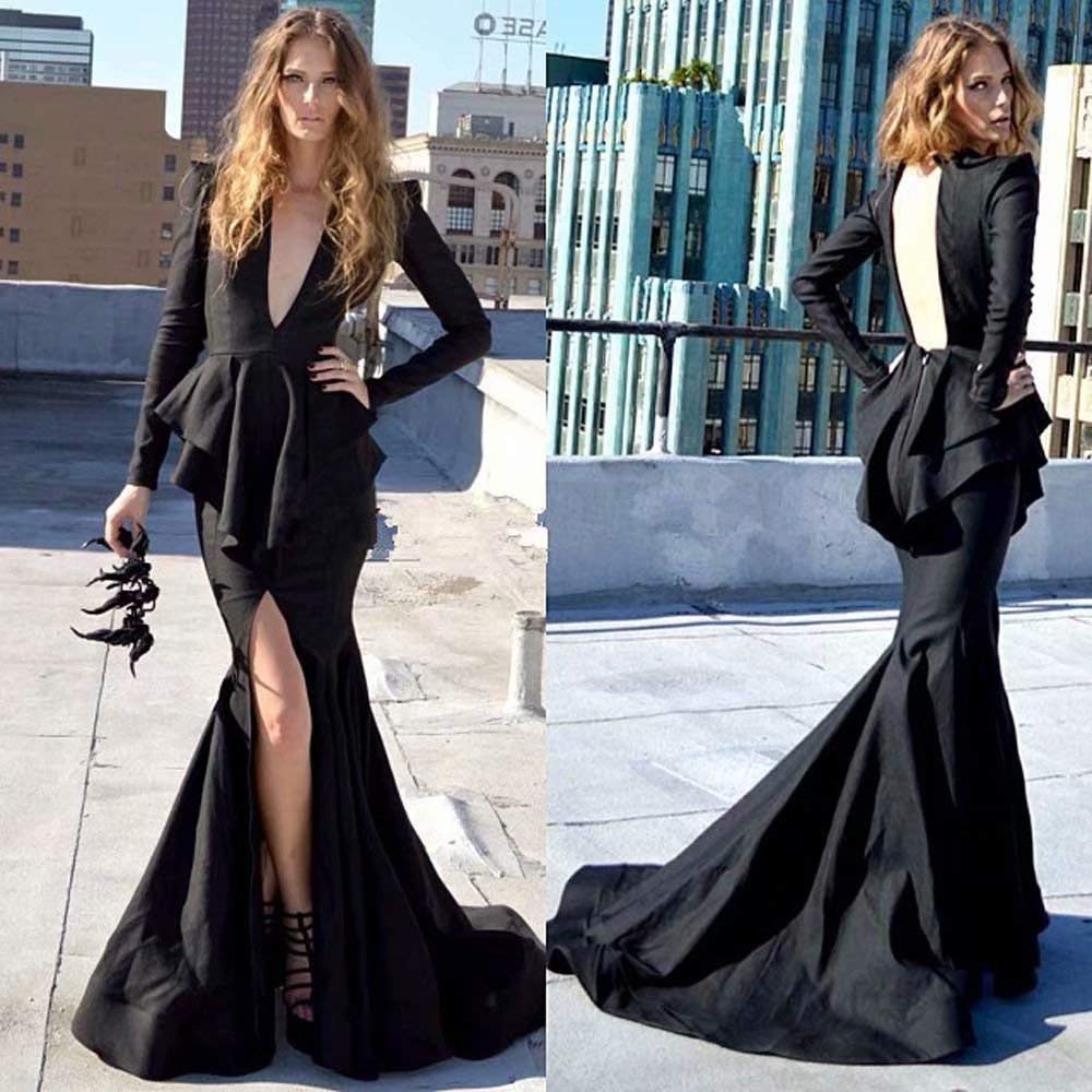 Elegant Women's Mermaid Evening Dress - Deep V Neck Prom Gown for Formal Parties, Homecoming, Wedding Guest & Special Occasions