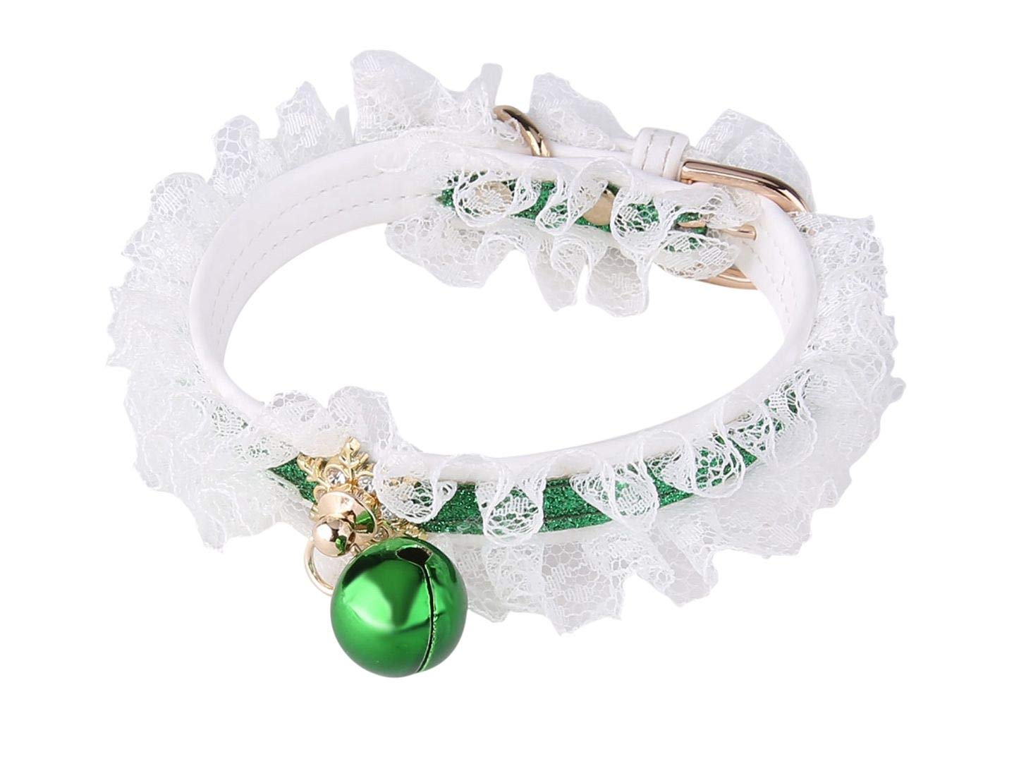 Christmas Pet Collar - Cute Lace Dog & Cat Collar - Soft Adjustable for Puppies & Kittens - Holiday Gift