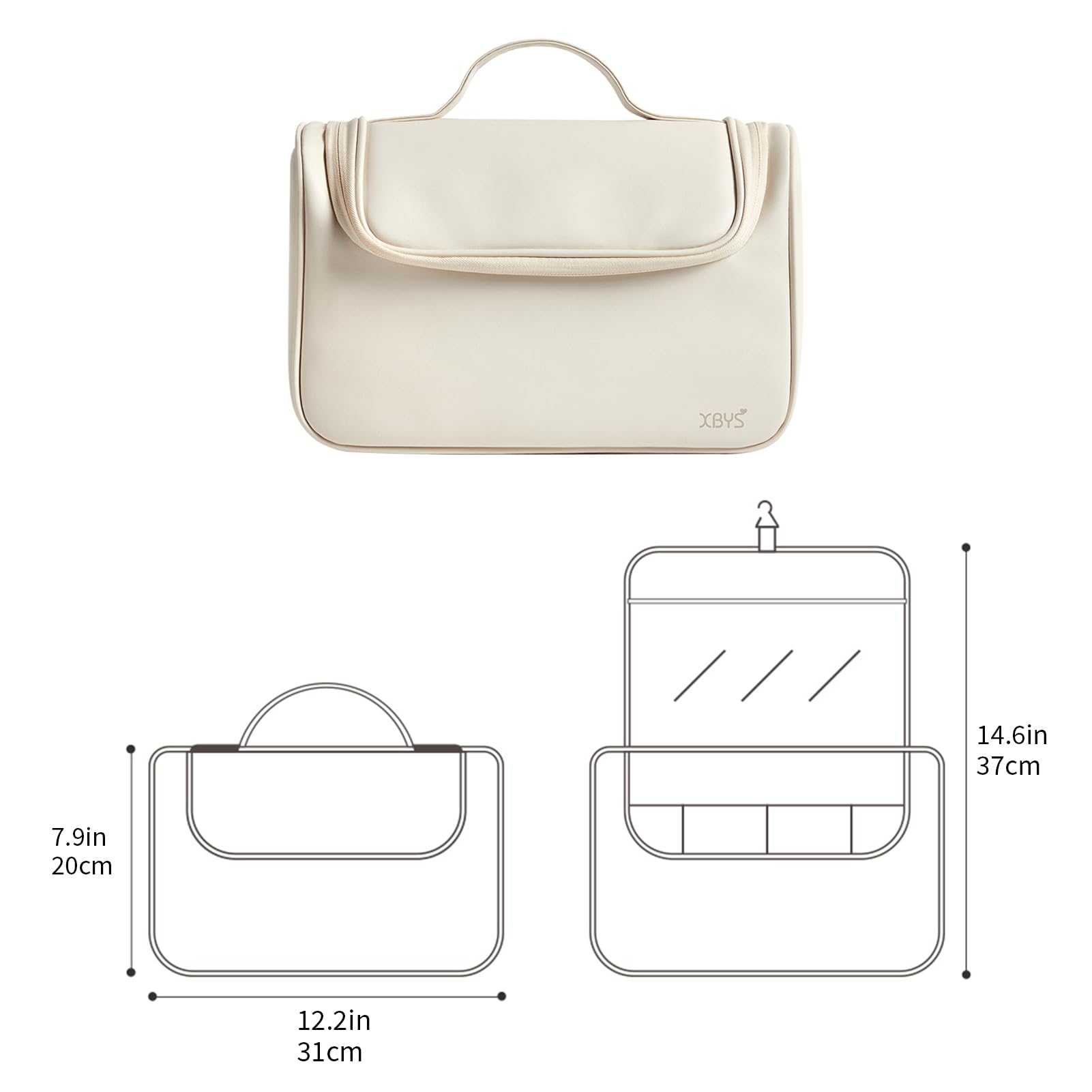 Dyson Airwrap & Shark Flexstyle Travel Storage Bag - Portable Hanging Case for Styler, Attachments & Long Barrel Hair Curler | Perfect for Travel, Home & Salon Use (White)