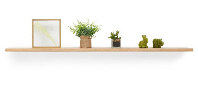 Solid Oak Wood Wall Shelf - Rustic Floating Shelf for Living Room, Bedroom, Kitchen Storage & Decor - Handmade Hanging Wall Rack for Home Organization