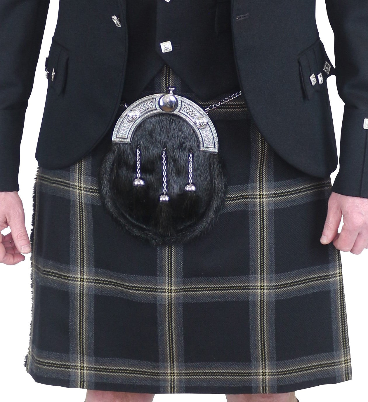 Authentic Black Galloway Kilts for Men - Traditional Scottish Kilt for Weddings, Highland Games & Celtic Events