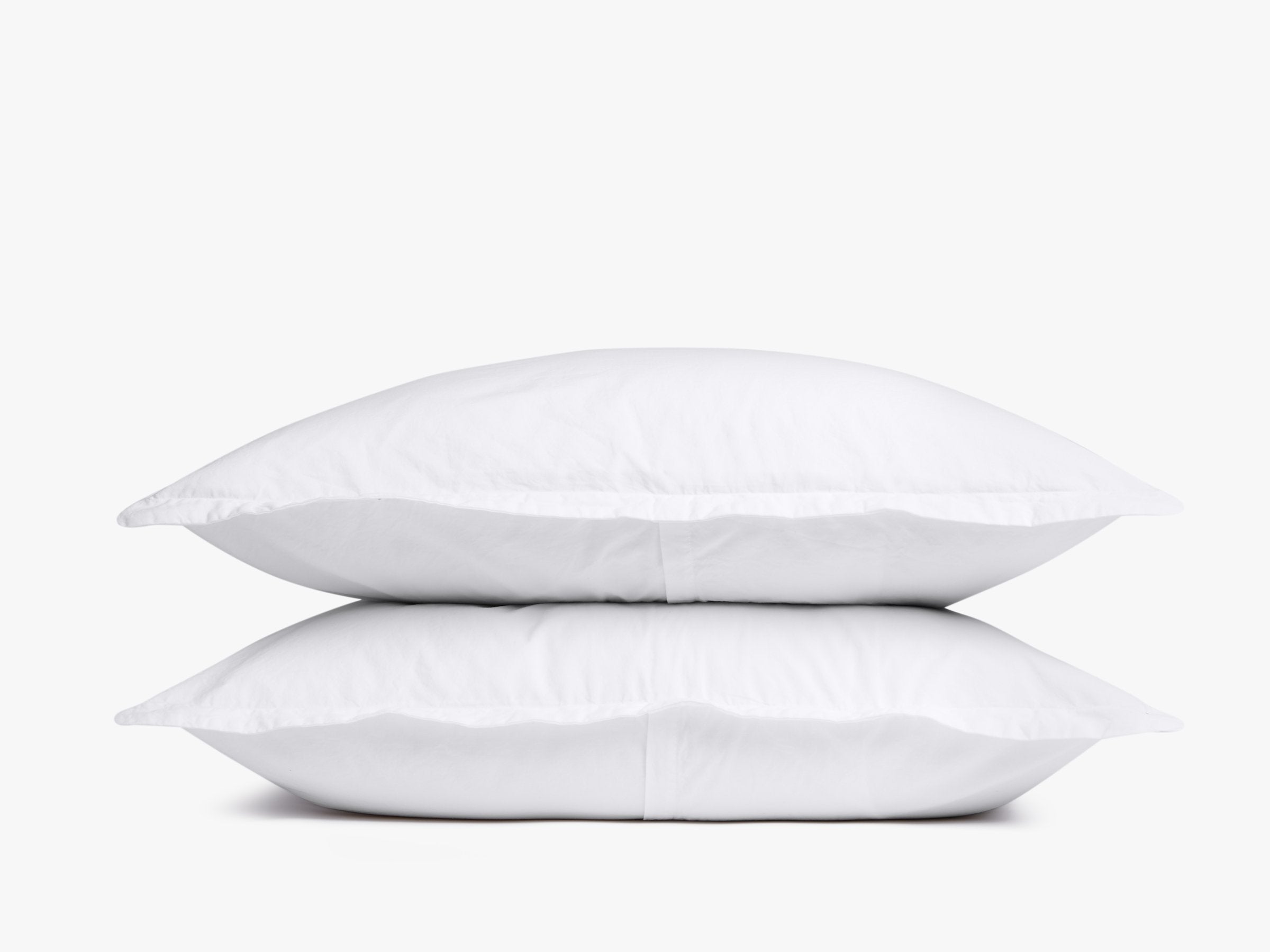 Premium Brushed Cotton Sham Set - Soft & Breathable White Pillow Covers for Bedroom Decor - Perfect for Queen & King Size Beds - Cozy Home & Hotel Use