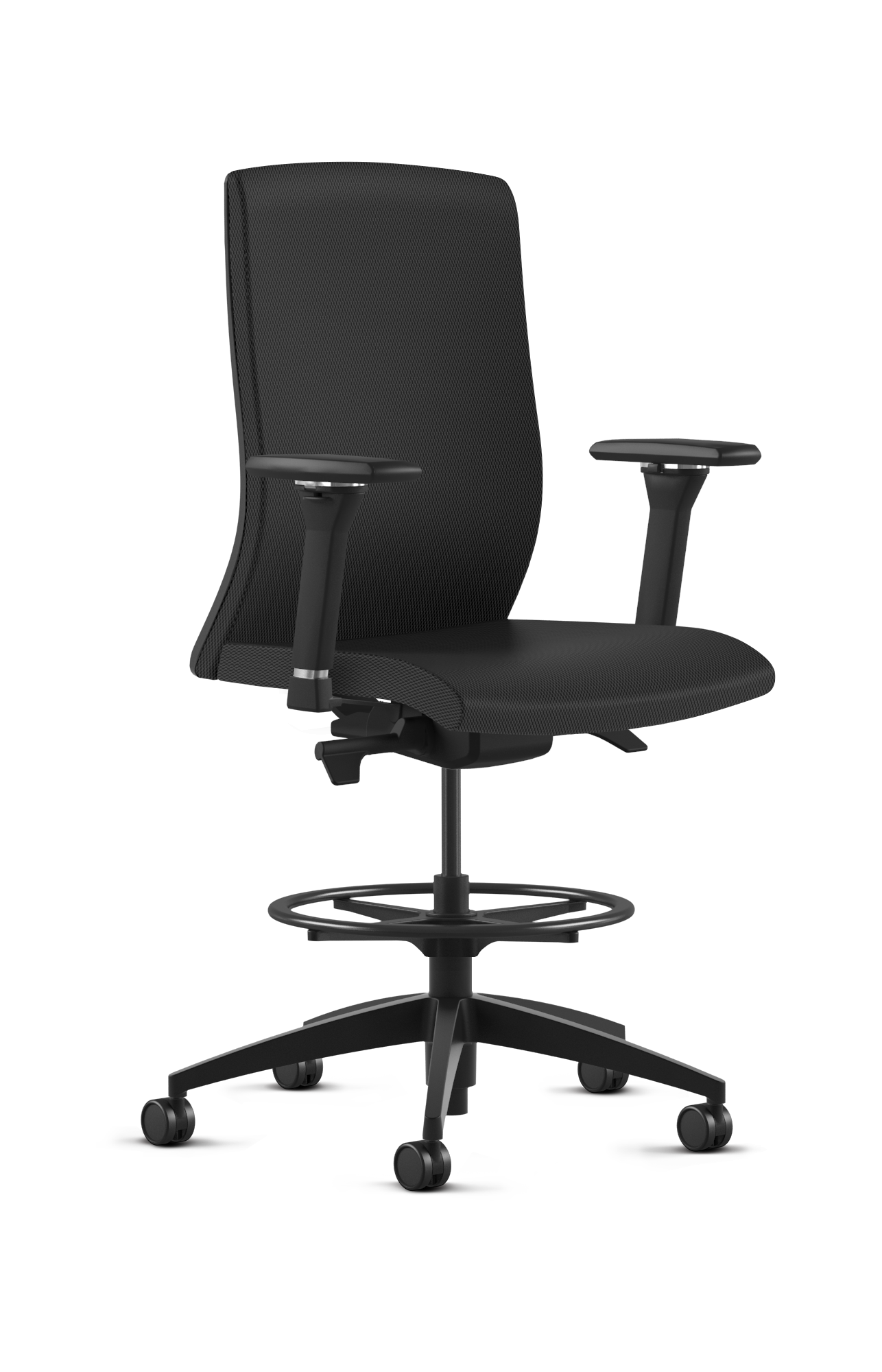 Ergonomic Fabric Stool with Foot Ring - 8