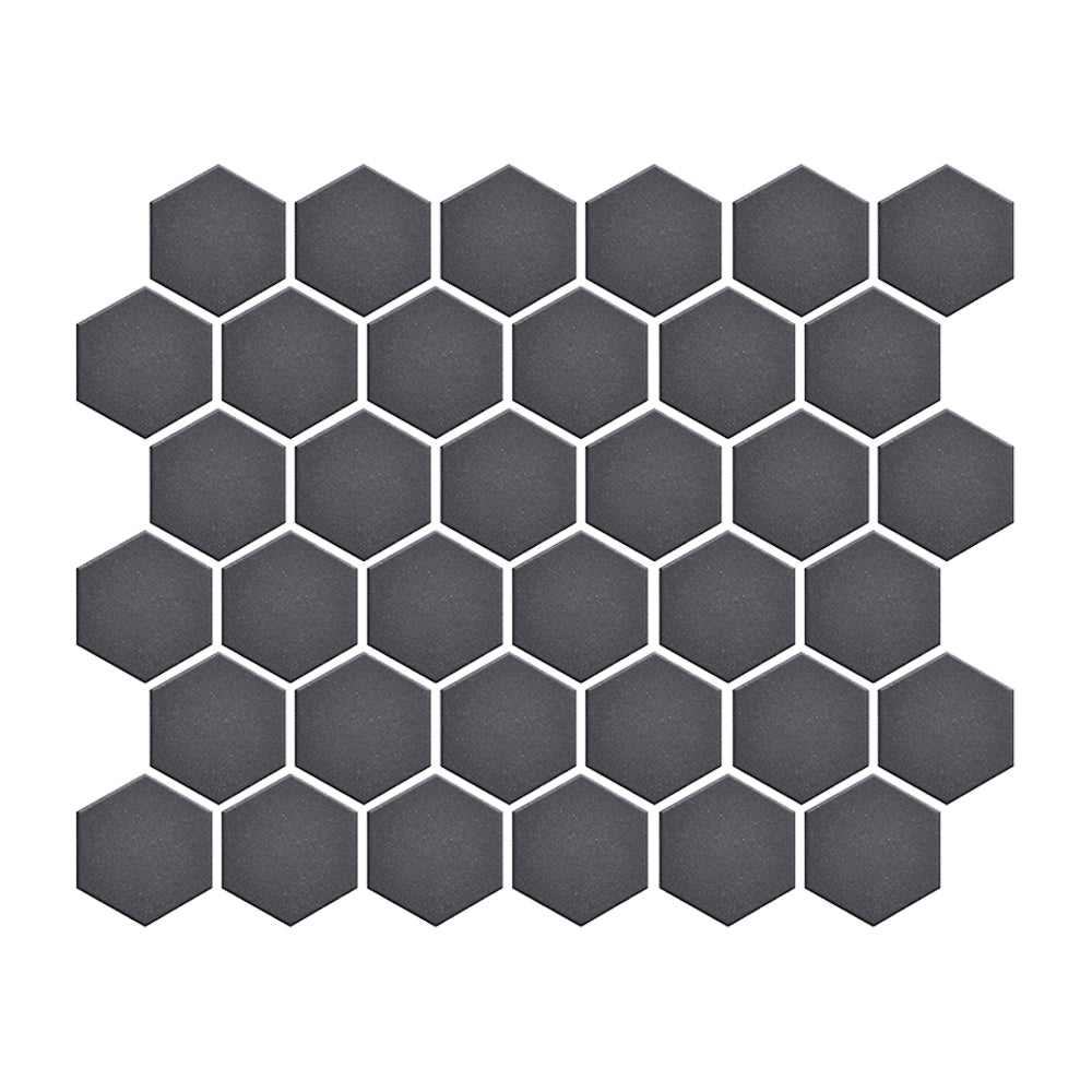 Foundry Mosaic Collection - Full Body Hexagon Obsidian Tiles for Kitchen Backsplash, Bathroom Wall, and Flooring Decor