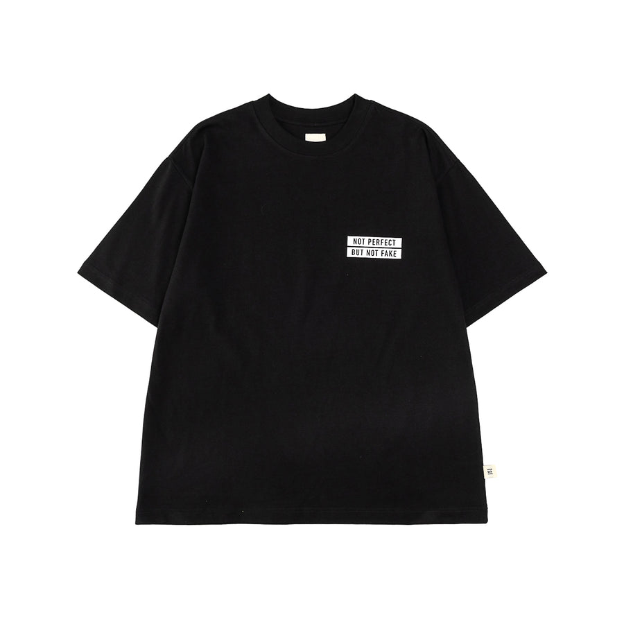 ASUSL NOT PERFECT TEE - Black Cotton Unisex T-Shirt for Casual Wear & Street Style Fashion
