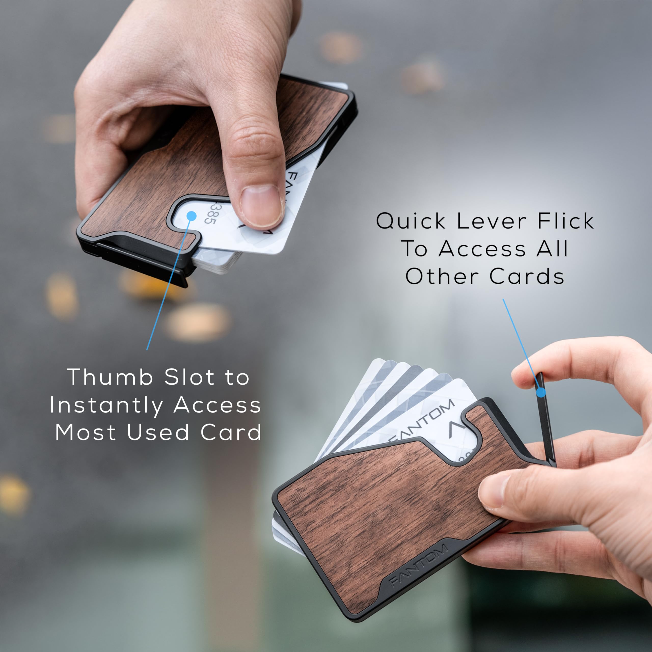 FANTOM X Ultra Slim RFID Blocking Aluminum Card Holder Wallet - Holds 7-13 Credit Cards | Carbon Fiber Design for Men & Women | Perfect for Travel, Business & Everyday Use
