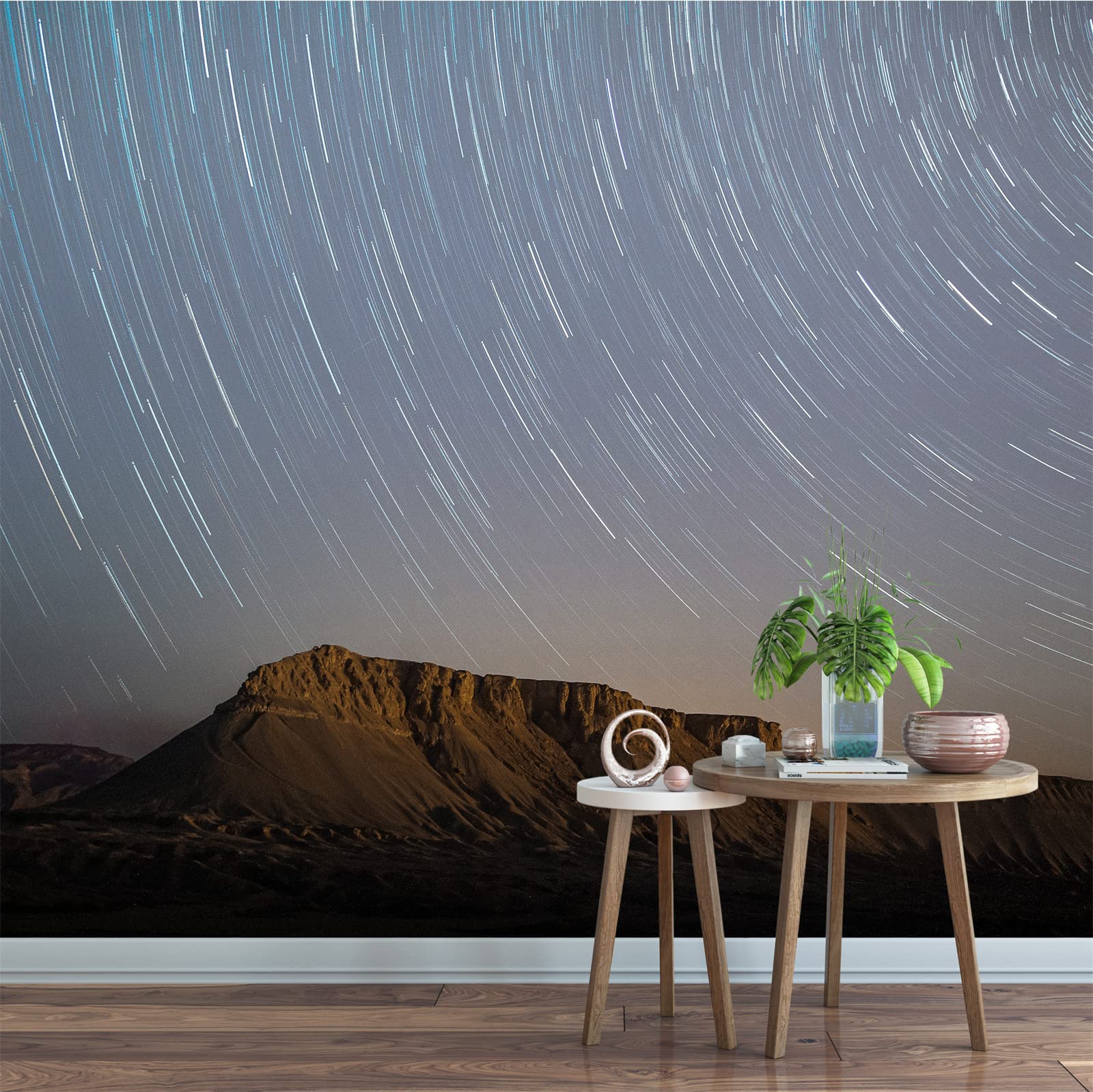 Psychedelic Mountain Landscape Wall Mural - Large Removable Wallpaper Sticker for Living Room, Bedroom, Office & Kids Room Decor - 158