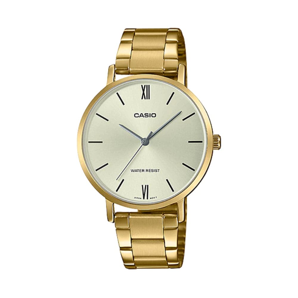 CASIO Analog LTP-VT01G-9BUDF Women's Gold Stainless Steel Watch - Elegant & Durable for Everyday Wear, Office & Special Occasions