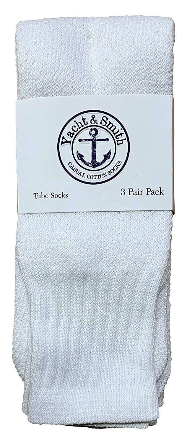60 Pairs Yacht & Smith 26 Inch Women's Cotton Tube Socks - Athletic Crew Socks for Sports, Referee, Running (Size 9-11) - Perfect for Gym, Soccer, Basketball & Daily Wear