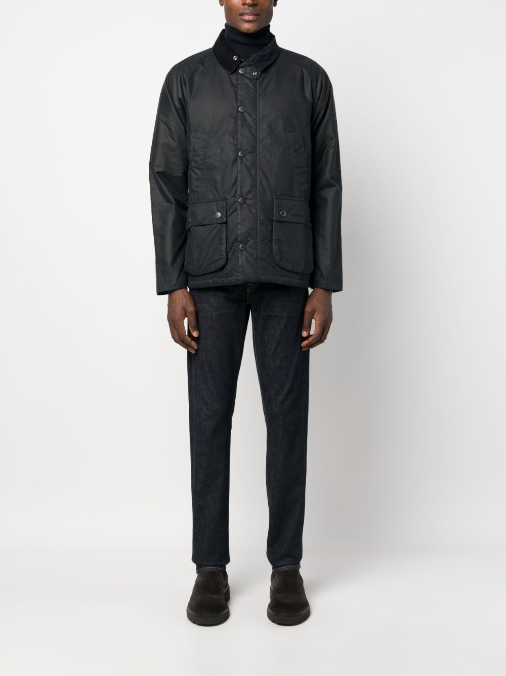 Barbour Men's Waxed Cotton Jacket - Classic Blue Waterproof Outdoor Coat for Hiking, Fishing & Countryside Adventures