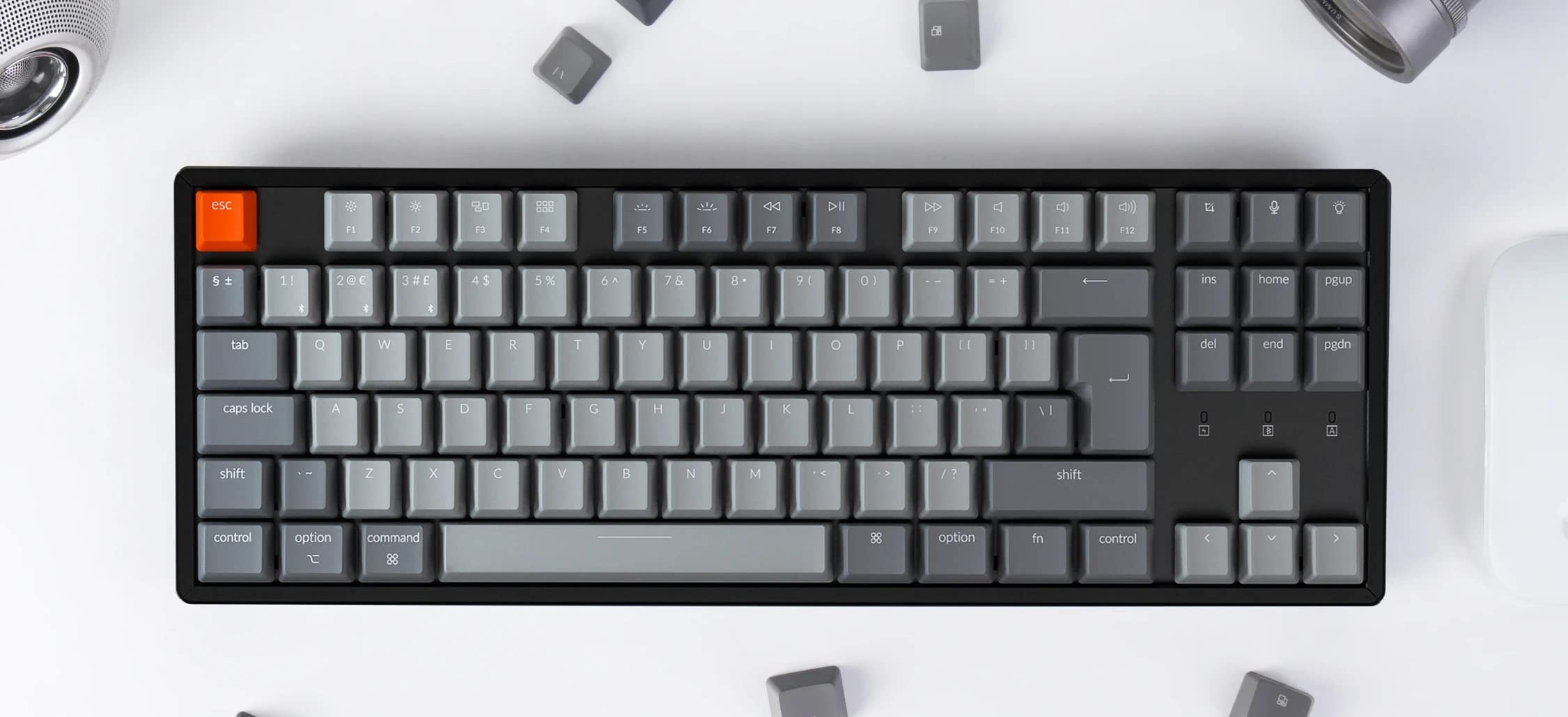Keychron K8 Wireless Mechanical Keyboard for Mac & Windows - Tenkeyless Bluetooth ISO-UK Layout with RGB Backlight, Gateron Brown Switches & Aluminum Frame | Perfect for Gaming, Programming & Office Work