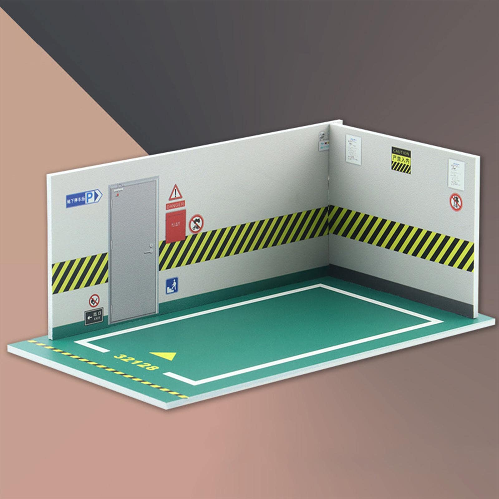 Milageto 2-Piece 1/32 Scale Diecast Car Parking Mini Garage - Display Stand for 1:32 Diecast Model Cars - Perfect for Collectors, Kids Play, and Miniature City Scenes
