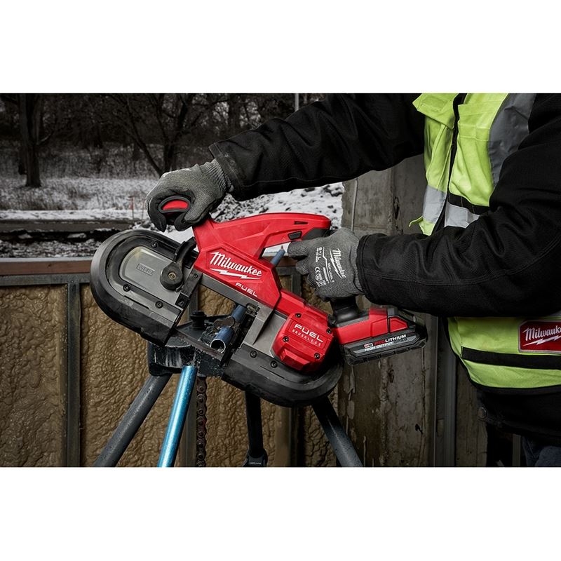 M18 FUEL 18V Brushless Cordless Compact Band Saw Kit with Dual Trigger - 2829S-22 - Ideal for Metal Cutting, Plumbing, and Electrical Work
