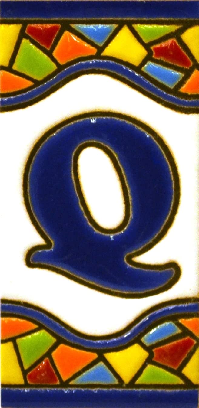 3 Inch Handpainted House Letter Tiles - Custom Address Numbers & Names for Home Signs - MOSAICO MINI Design 2.87
