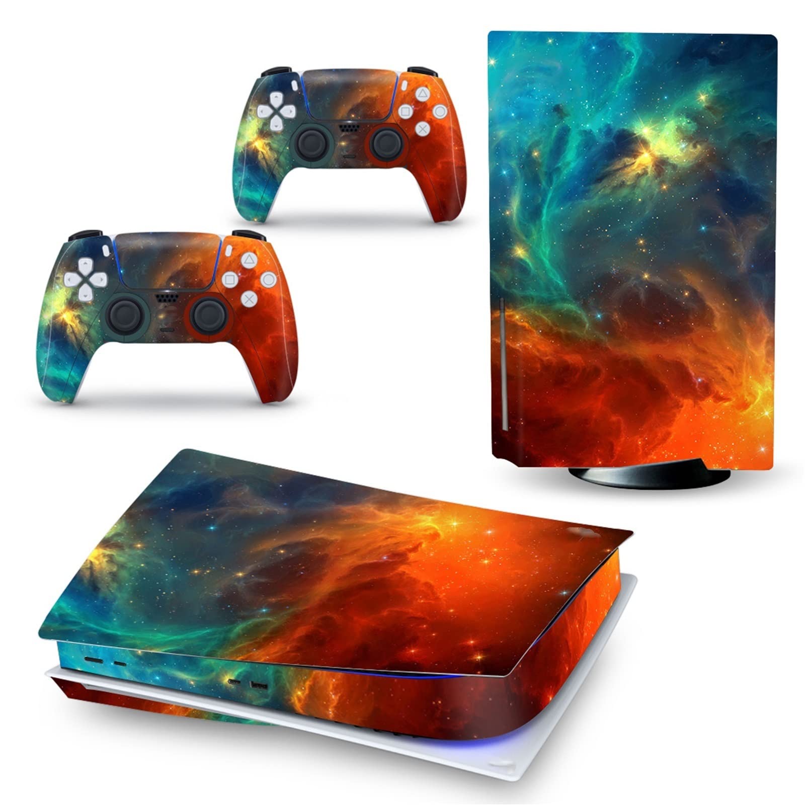 LEEWEE Anime Vinyl Skin Wrap for PS5 Disk Edition Console & 2 Controllers - Bubble-Free, Scratch-Resistant, Durable Sticker Decal 9198 - Perfect for Gaming Setups & Customization