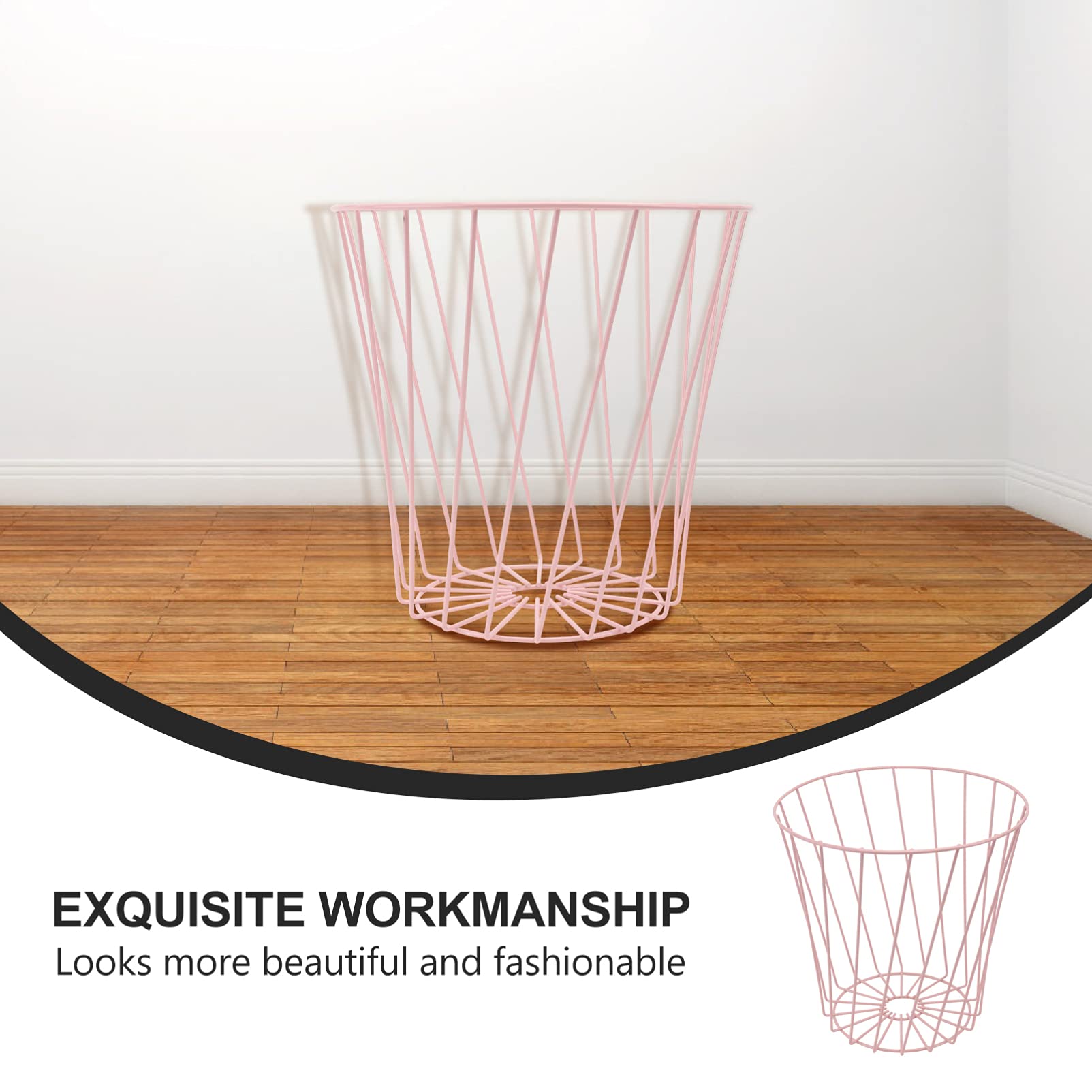 **Cabilock 1-Piece Metal Umbrella Bucket Trash Can – Farmhouse Kitchen & Entryway Organizer with Wet & Dry Separation – Pink Rubbish Bin for Office, Home, and Outdoor Use**    *(Use Case: Perfect for kitchens, entryways, offices, and outdoor spaces to keep umbrellas, trash, and wet items neatly separated.)*