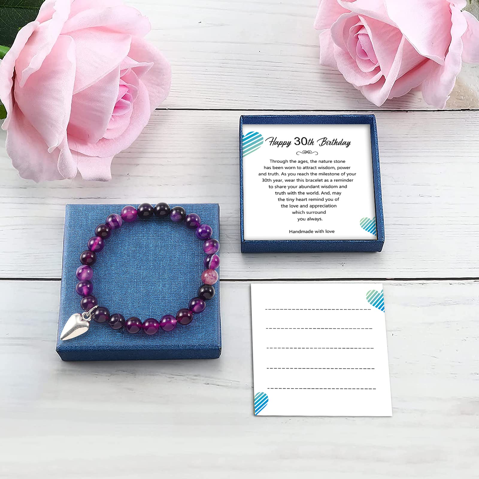 30th Birthday Gifts for Women - Elegant Beads Bracelet Jewelry for Her, Mom, Daughter, Sister, Best Friend, Wife, or Boss - Perfect for Milestone Celebrations, Parties, and Special Occasions