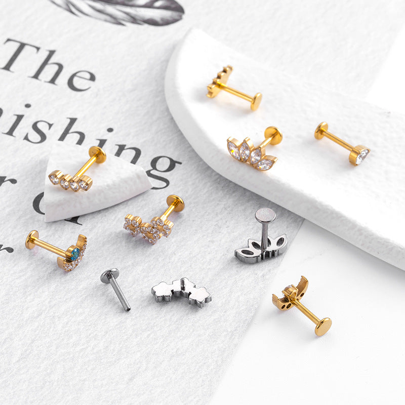 16G Titanium Cartilage Earrings - Moon & Leaf Design Tiny Hoop Earrings for Women | Hypoallergenic, Lightweight | Perfect for Daily Wear, Gifts & Special Occasions