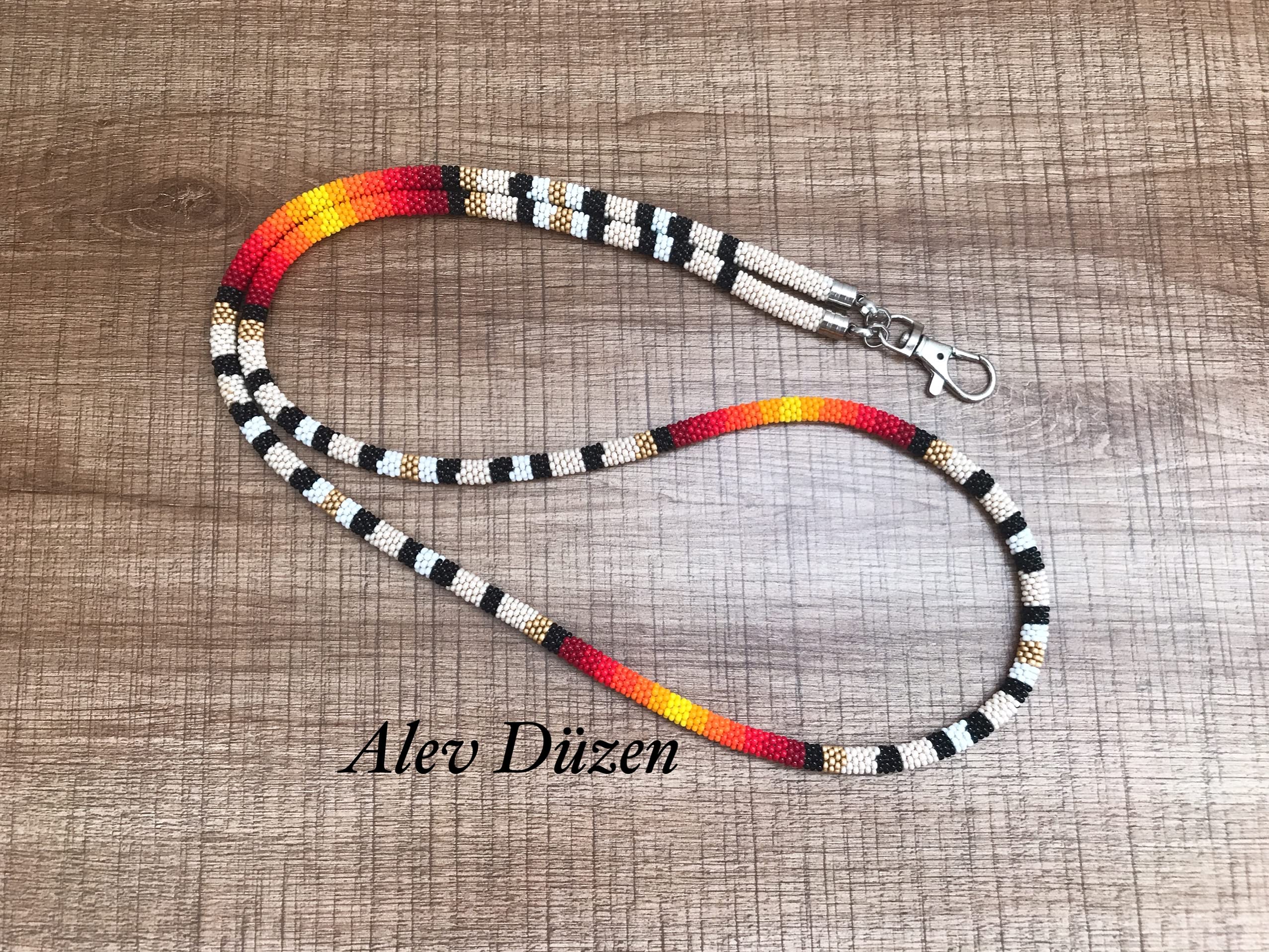 Handmade Native American Beaded Lanyard - Stylish Badge Holder for Women, Teachers & Nurses - Perfect for ID Cards, Keys & Work Accessories