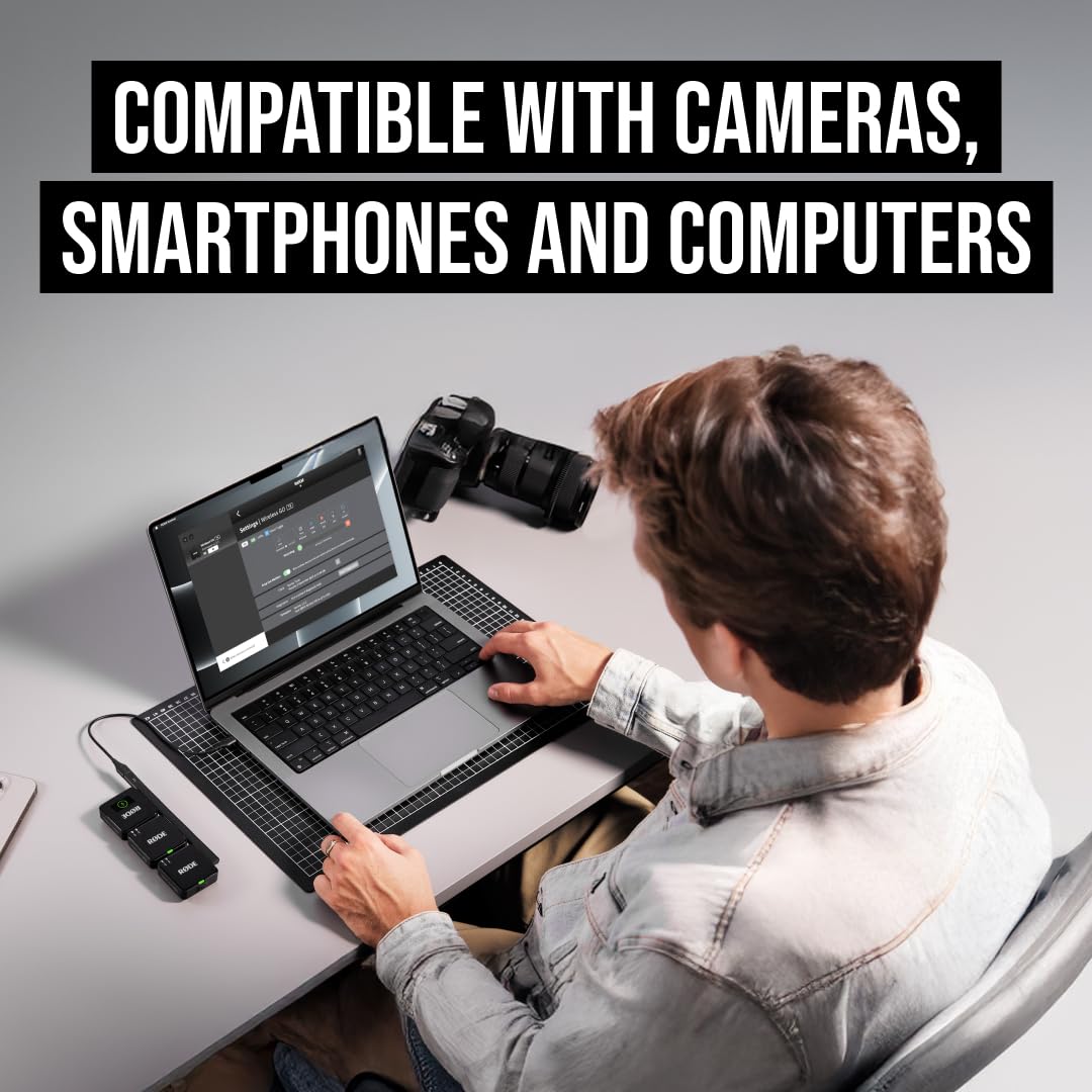RØDE Wireless GO (Gen 3) Compact Wireless Microphone - 32-bit Float Recording, Auto Level Control, Crystal Clear Audio for iPhone, Android, DSLR & Computer - Perfect for Vlogging, Podcasting, Live Streaming & Content Creation